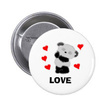 Panda love pinback buttons