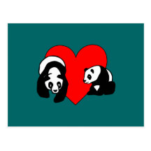 Panda Love Post Card