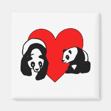 Panda Love Refrigerator Magnet