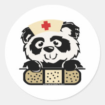 Panda Nurse Round Sticker