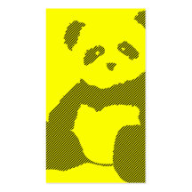 panda plush stripes business card templates