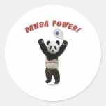Panda Power Racquetball Round Stickers