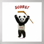 Panda Score Hockey Bear posters