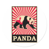 Panda Round Stickers