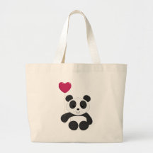 Panda Valentine Canvas Bags