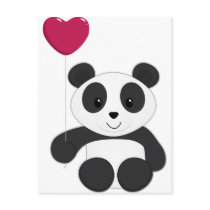 Panda Valentine Postcard