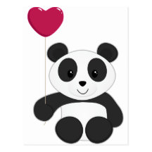 Panda Valentine Postcard