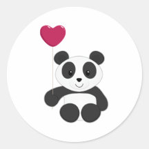 Panda Valentine Round Sticker