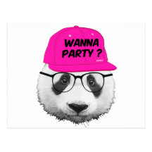 PANDA WANNA PARTY ? POSTCARD