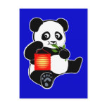 Panda with lantern postcards