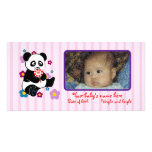 Panda with lollipop customised photo card