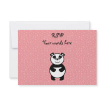 Panda with pink paw background