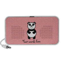 Panda with pink paw background mp3 speaker