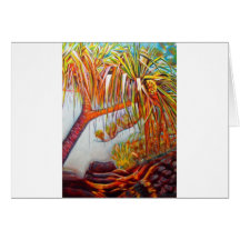 Pandanus Parasol Greeting Cards