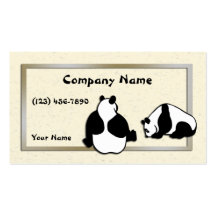 Pandas and rice paper business card