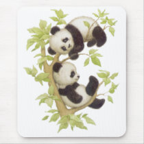 Pandas Playing in a Tree Mousemats