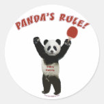 Panda's Rule Ping Pong Round Stickers