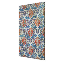 Panel of Isnik earthenware tiles Gallery Wrap Canvas