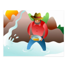 Panning For Gold Postcard