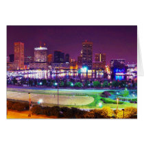 Panorama of Baltimore's Inner Harbour Night Skylin Greeting Card