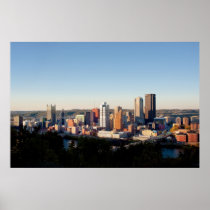 Panorama of Downtown Pittsburg Print