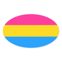 Pansexual Pride stickers - ovals