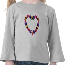 Pansies Heart Kids Shirt