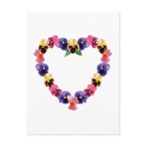 Pansies Heart Post Card