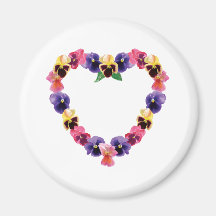 Pansies Heart Refrigerator Magnet