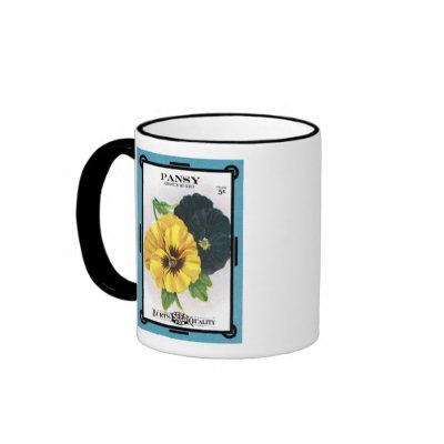 Pansy Choice Mixed Seed Packet, Burt's Seeds Mug by vintagegiftmall