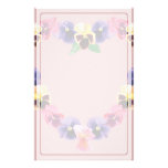 Pansy Heart Stationery