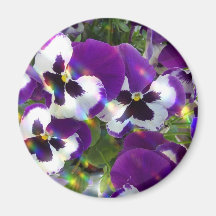 Pansy Round Magnet