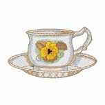 Pansy Tea Cup embroidered shirts
