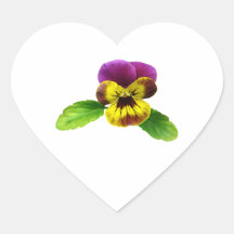 Pansy With Welcoming Arms Heart Sticker