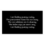 Pantomime. Poem. Black White business cards