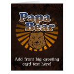 Papa Bear, Cool Fathers Day Vintage Look Big Greeting Card