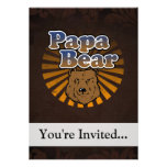 Papa Bear, Cool Fathers Day Vintage Look Custom Invitation