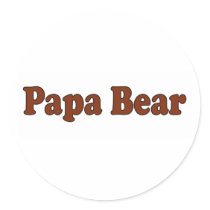 Papa Bear Round Stickers
