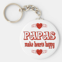 Papa Hearts Keychain