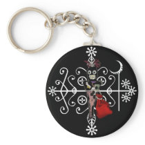Papa Legba Voodoo Doll Veve Keychain