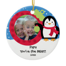 Papa Photo Penguin Christmas Ornament