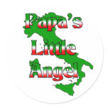 Papa's Little Angel Round Sticker