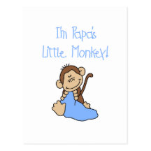 Papa's Little Monkey - Blue Tshirts and Gifts Post Card