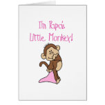Papa's Little Monkey - Pink Tshirts and Gifts Greeting Cards