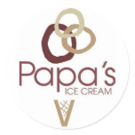 Papa's Round Sticker