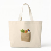 Paper bag full of groceries