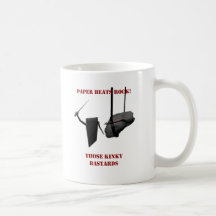 Paper beats rock coffee mugs