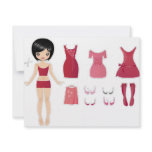 Paper doll cut personalized invitations