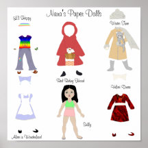 Paper Doll with 5 Outfits Poster