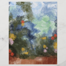 Paper, Flowered Path Watercolor Personalised Flyer